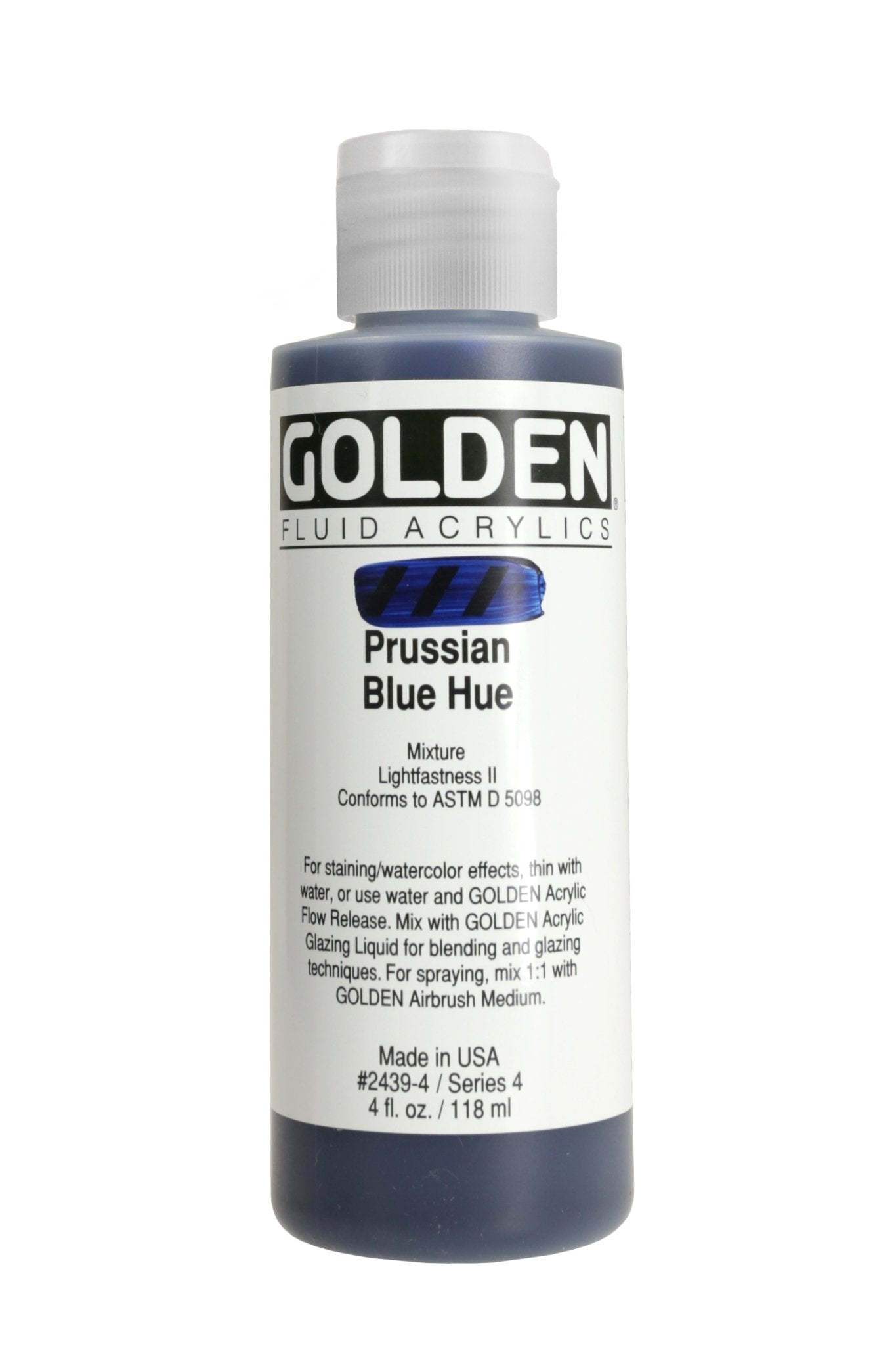 Golden Fluid Acrylic 118ml Prussian Blue Hue - theartshop.com.au