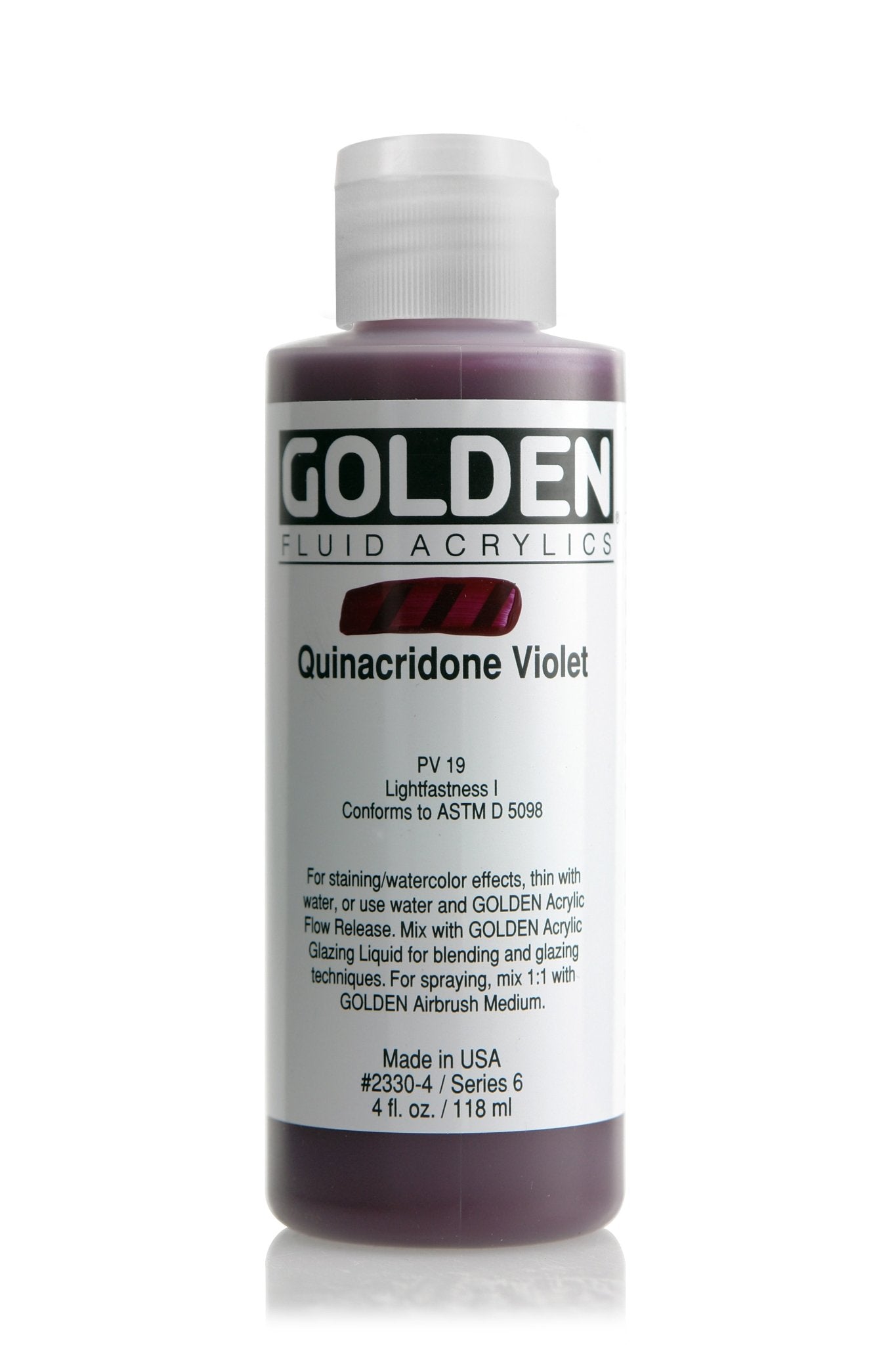 Golden Fluid Acrylic 118ml Quinacrdione Violet - theartshop.com.au