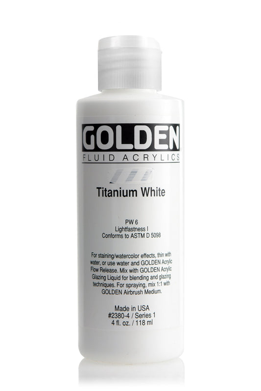 Golden Fluid Acrylic 118ml Titanium White - theartshop.com.au