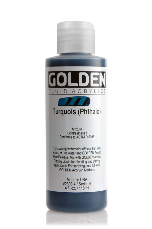 Golden Fluid Acrylic 118ml Turquois (Phthalo) - theartshop.com.au