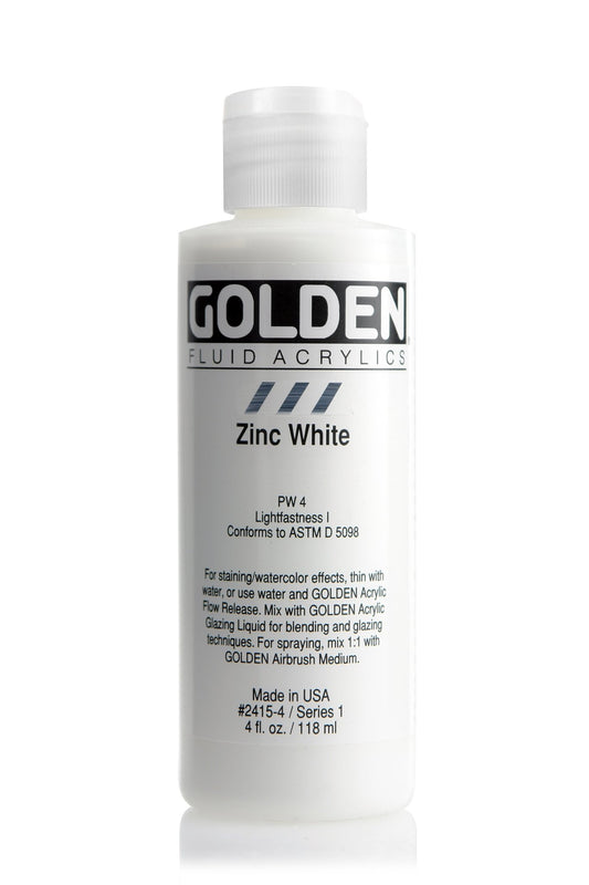 Golden Fluid Acrylic 118ml Zinc White - theartshop.com.au