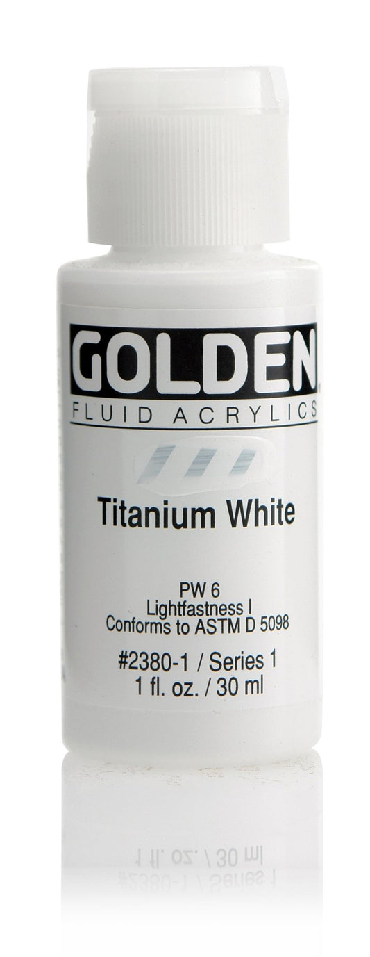 Golden Fluid Acrylic 30ml Titanium White - theartshop.com.au