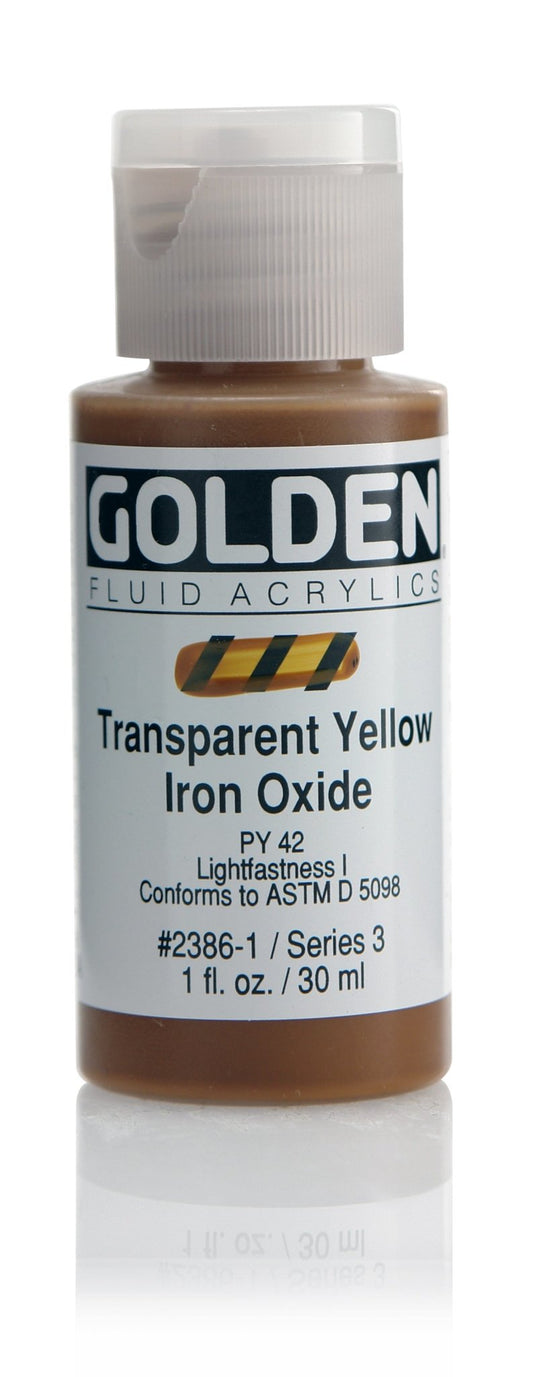 Golden Fluid Acrylic 30ml Trans Yellow Iron Oxide - theartshop.com.au