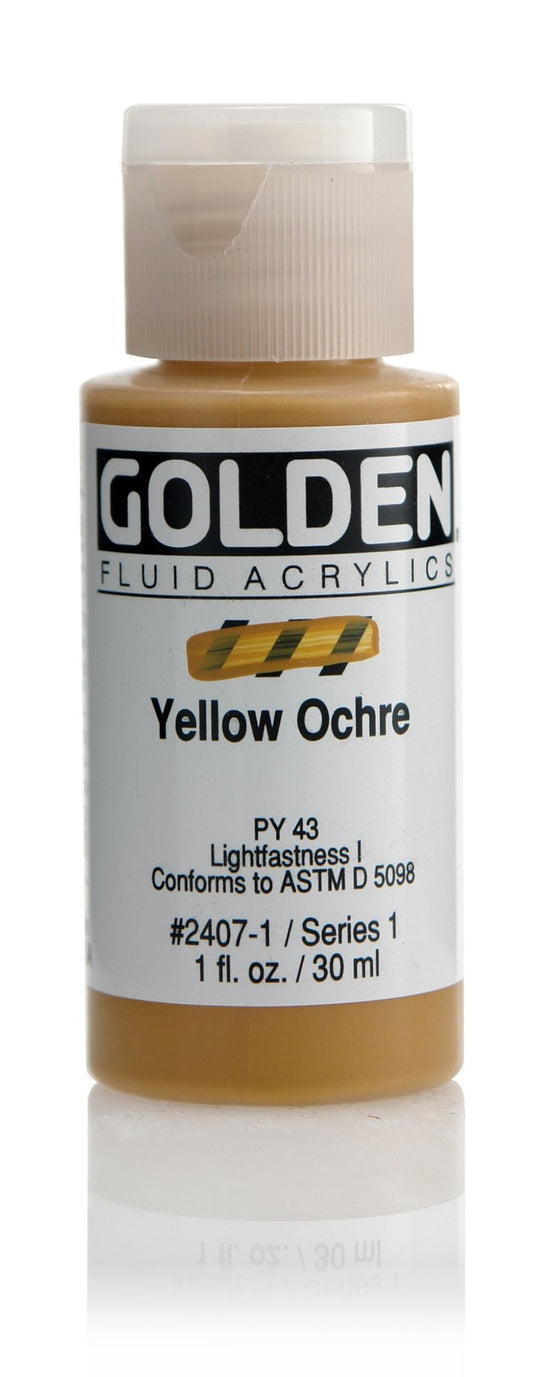 Golden Fluid Acrylic 30ml Yellow Ochre - theartshop.com.au