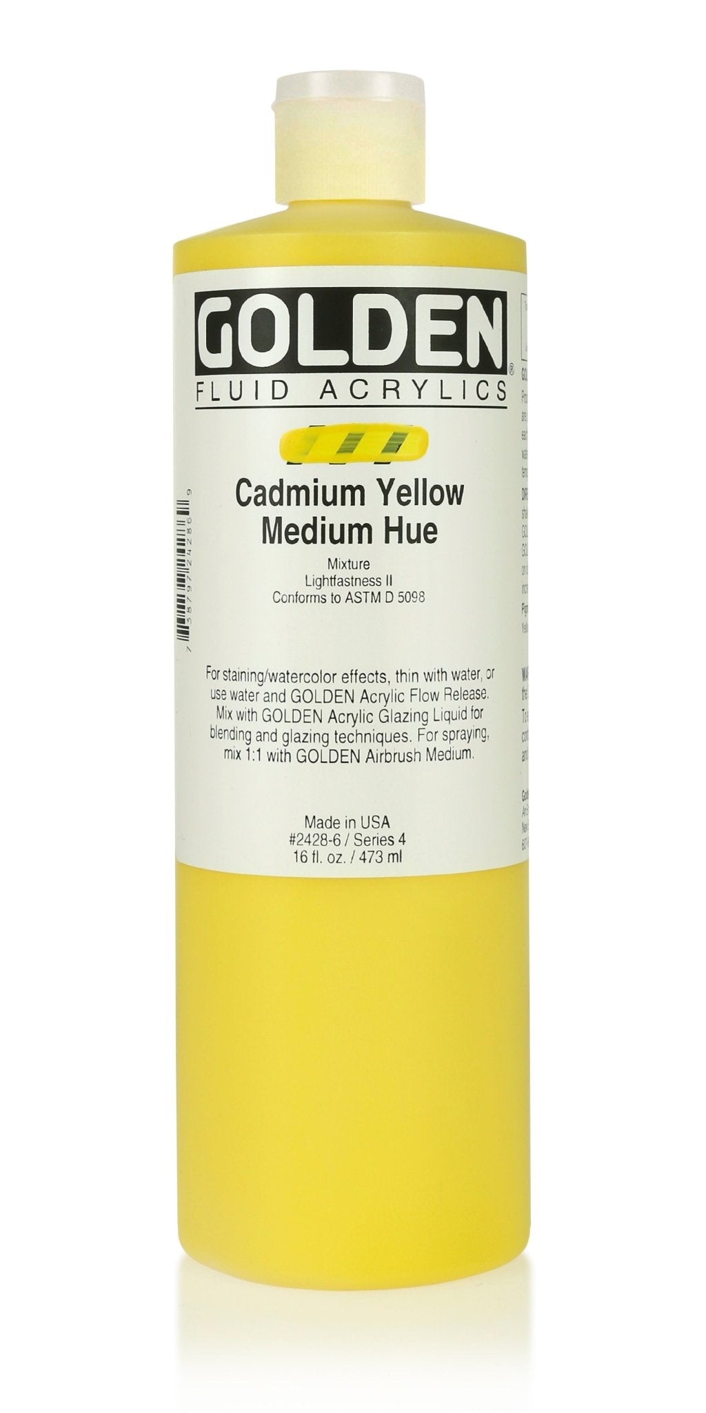 Golden Fluid Acrylic 473ml Cadmium Yellow Medium Hue - theartshop.com.au