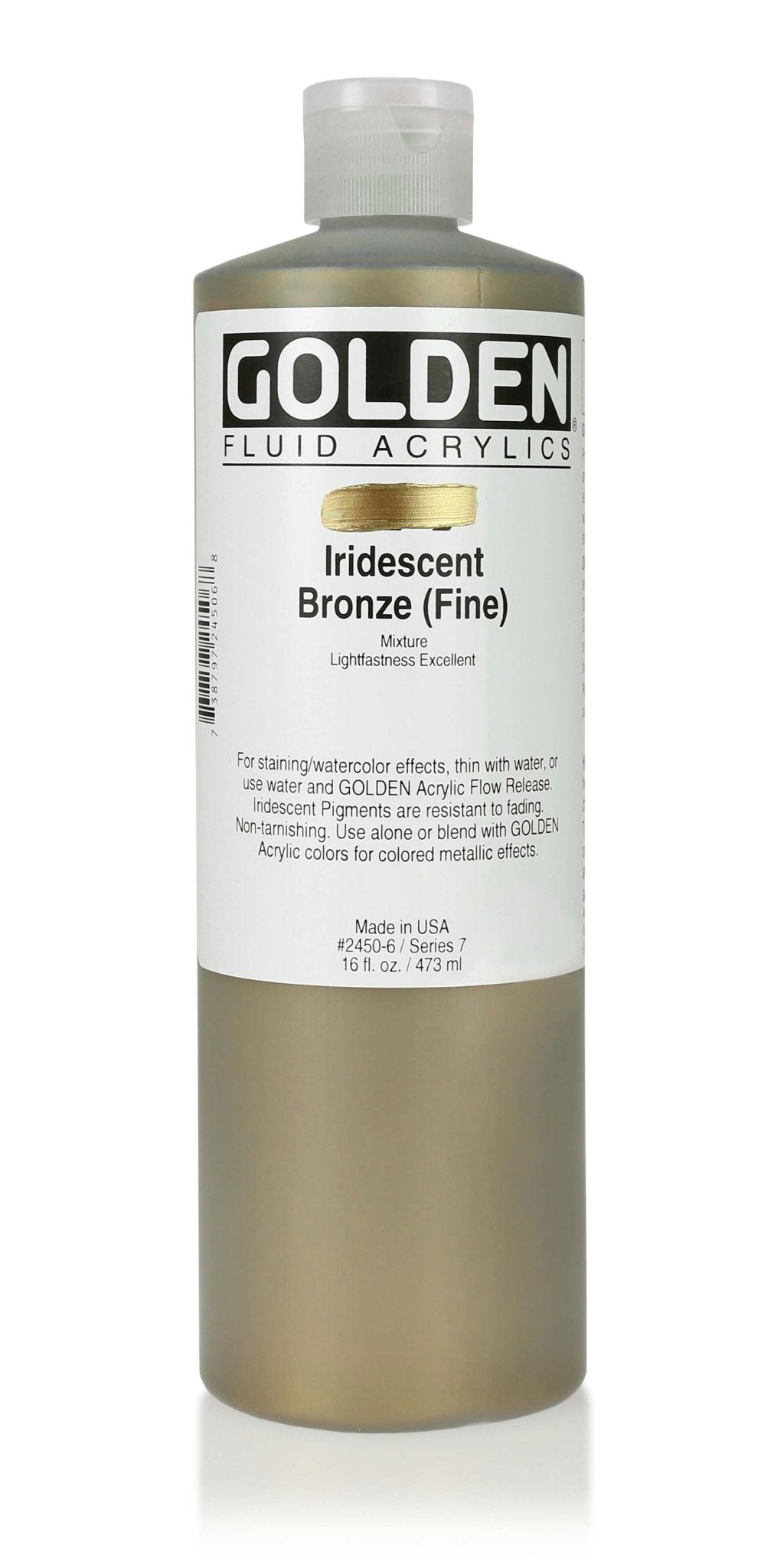 Golden Fluid Acrylic 473ml Iridescent Bronze (fine) - theartshop.com.au