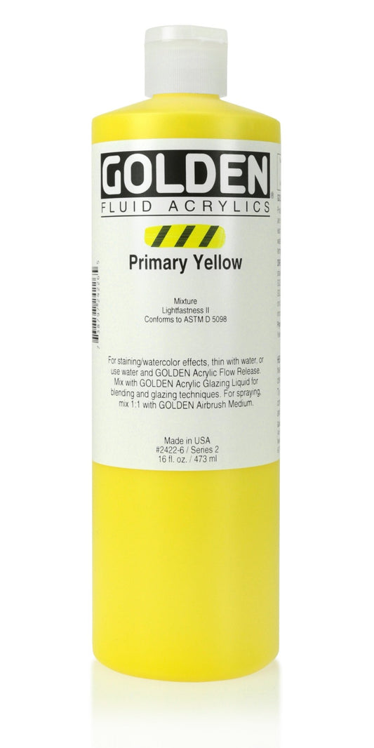Golden Fluid Acrylic 473ml Primary Yellow - theartshop.com.au