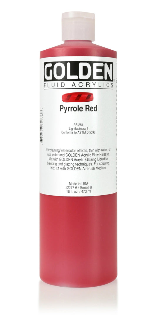 Golden Fluid Acrylic 473ml Pyrrole Red - theartshop.com.au