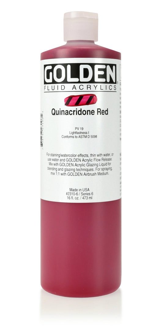 Golden Fluid Acrylic 473ml Quinacridone Red - theartshop.com.au