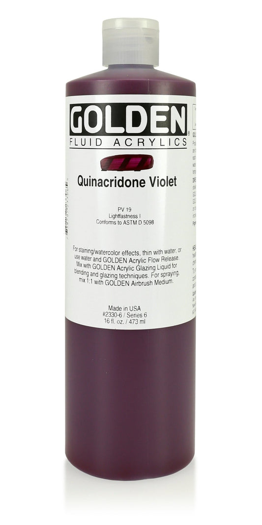 Golden Fluid Acrylic 473ml Quinacridone Violet - theartshop.com.au