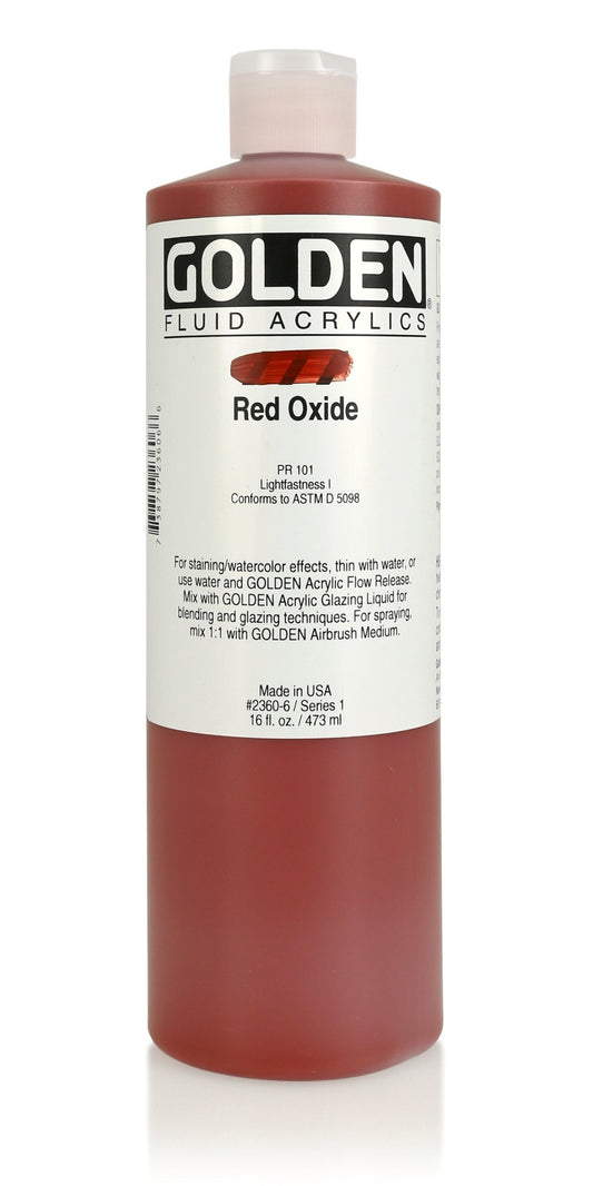 Golden Fluid Acrylic 473ml Red Oxide - theartshop.com.au