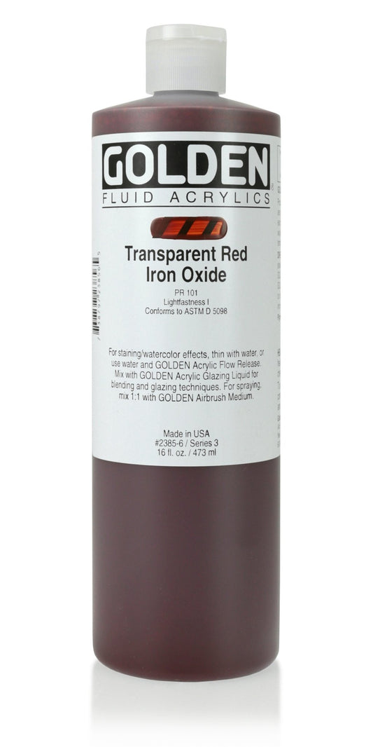 Golden Fluid Acrylic 473ml Trans Red Iron Oxide - theartshop.com.au
