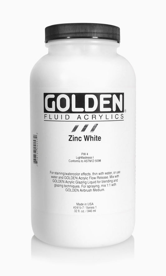 Golden Fluid Acrylics 946ml Zinc White - theartshop.com.au