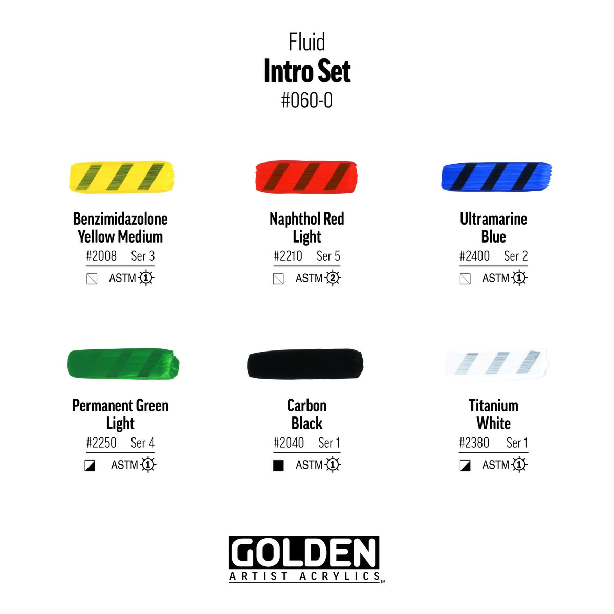 Golden Fluid Intro Set 6 x 30ml - theartshop.com.au