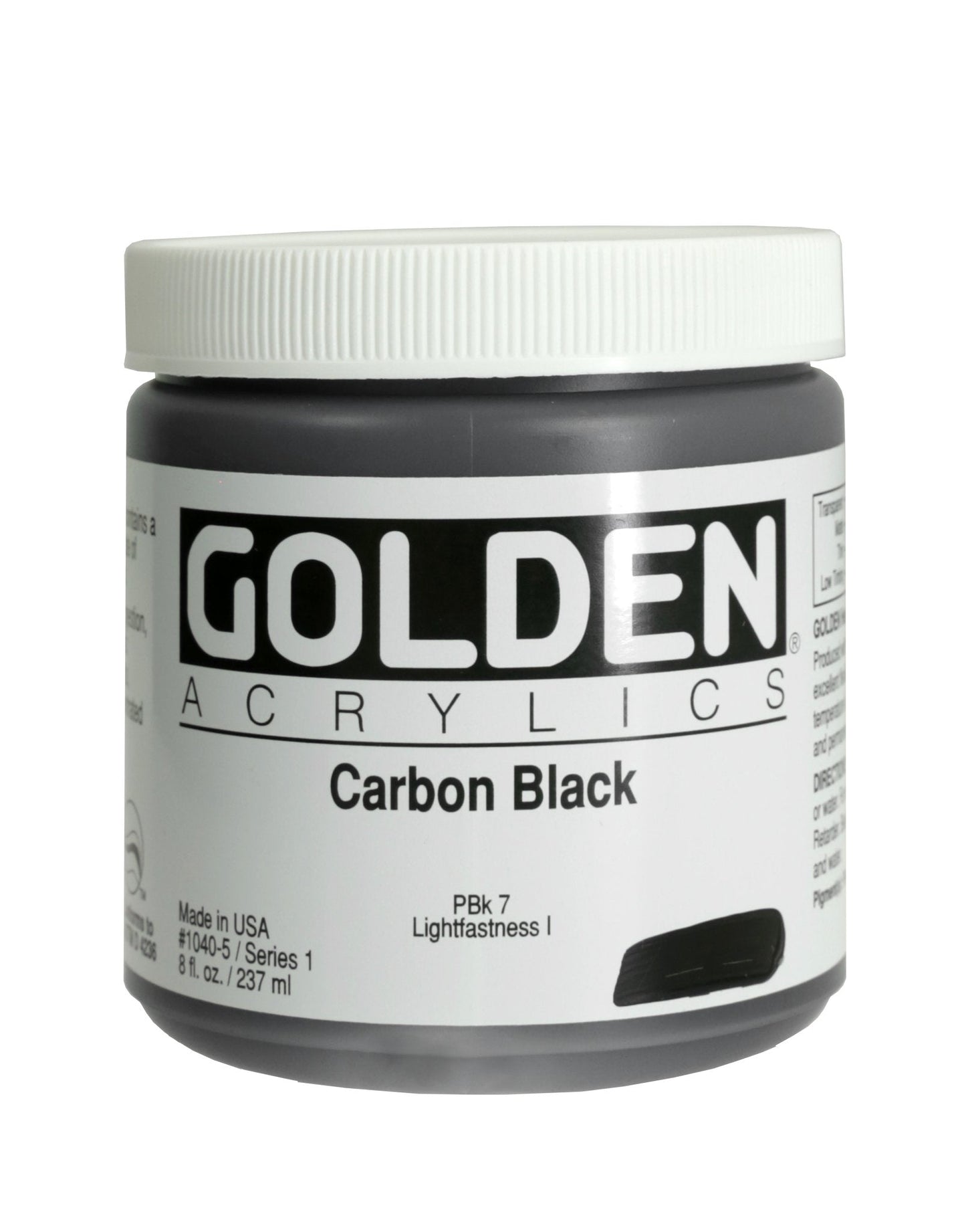 Golden Heavy Body Acrylic 237ml Carbon Black - theartshop.com.au