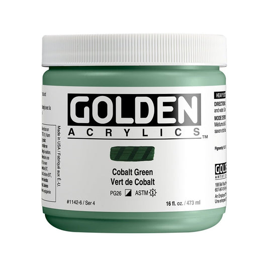 Golden Heavy Body Acrylic 473ml Cobalt Green - theartshop.com.au