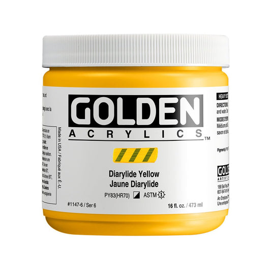 Golden Heavy Body Acrylic 473ml Diarylide Yellow - theartshop.com.au