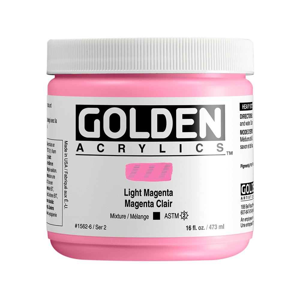 Golden Heavy Body Acrylic 473ml Light Magenta - theartshop.com.au