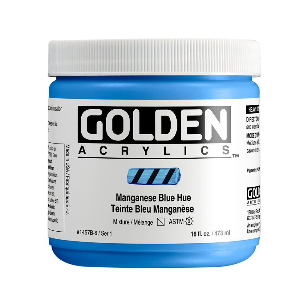 Golden Heavy Body Acrylic 473ml Manganese Blue Hue - theartshop.com.au