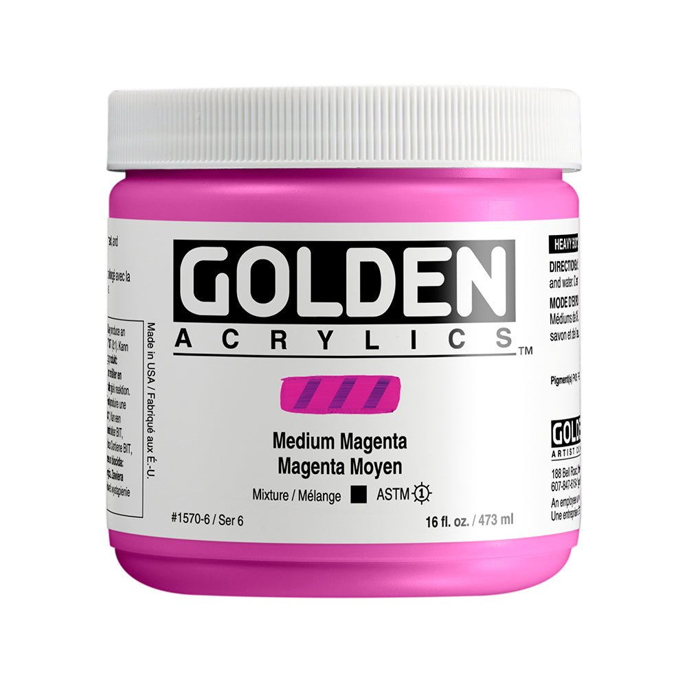 Golden Heavy Body Acrylic 473ml Medium Magenta - theartshop.com.au