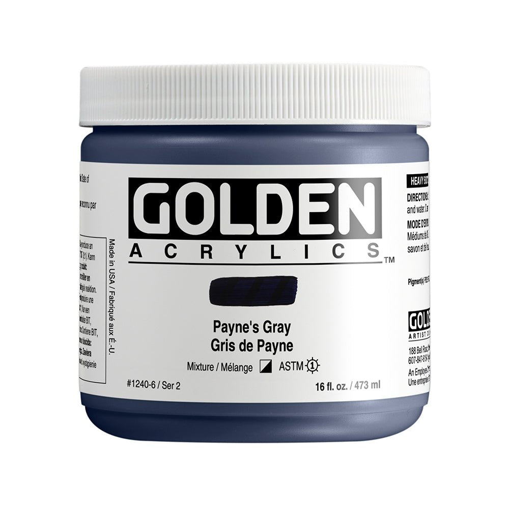 Golden Heavy Body Acrylic 473ml Payne's Gray - theartshop.com.au