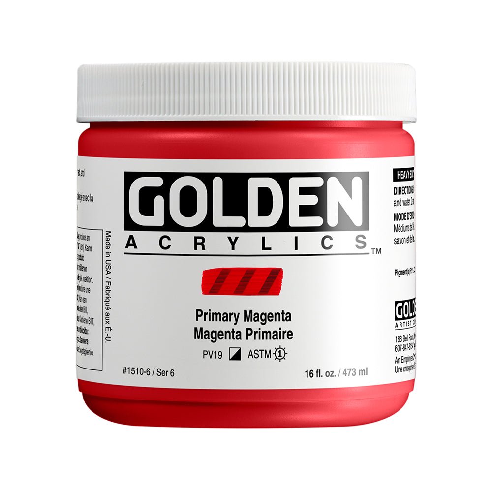 Golden Heavy Body Acrylic 473ml Primary Magenta - theartshop.com.au