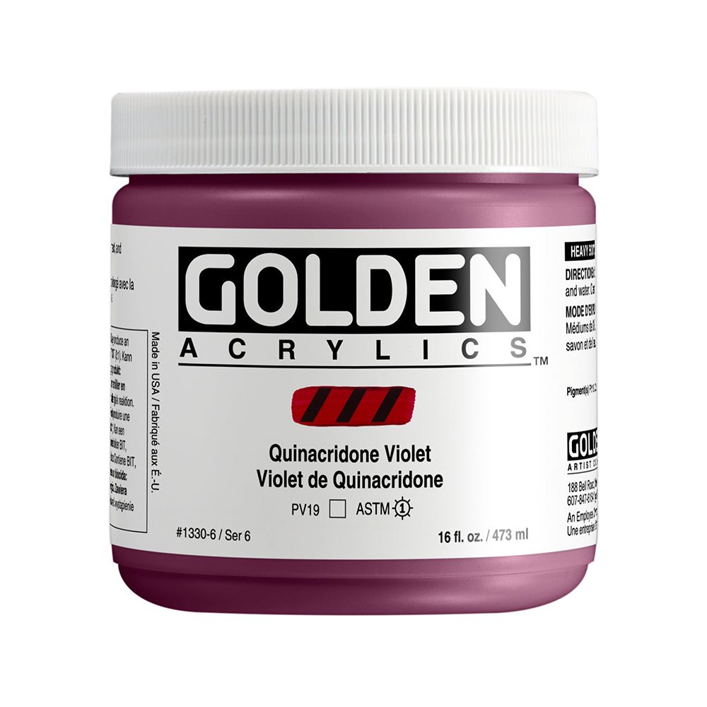 Golden Heavy Body Acrylic 473ml Quinacridone Violet - theartshop.com.au