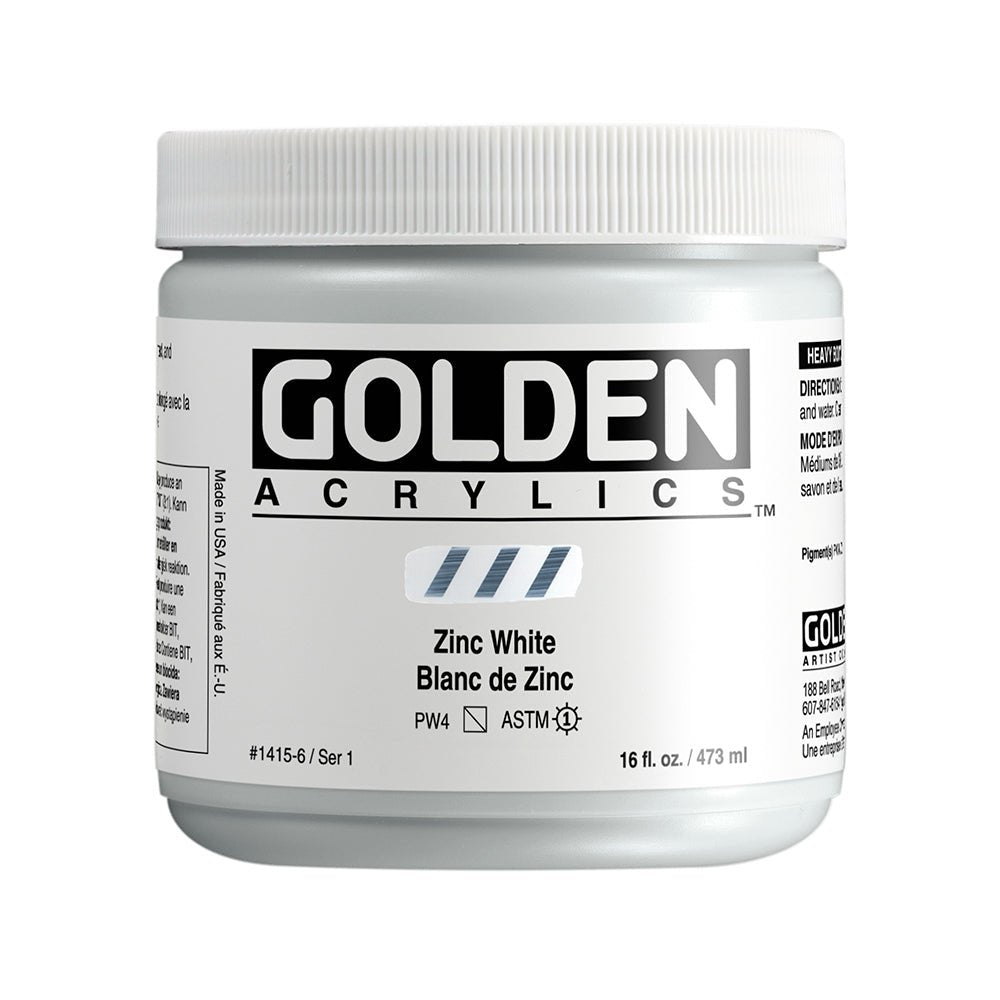 Golden Heavy Body Acrylic 473ml Zinc White - theartshop.com.au