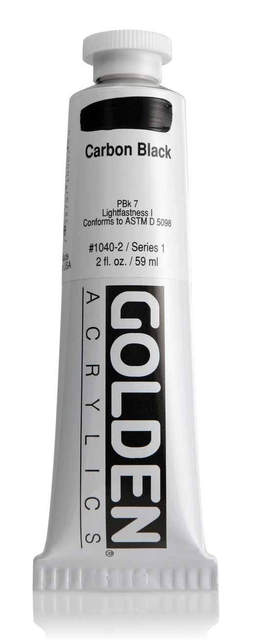 Golden Heavy Body Acrylic 59ml Carbon Black - theartshop.com.au