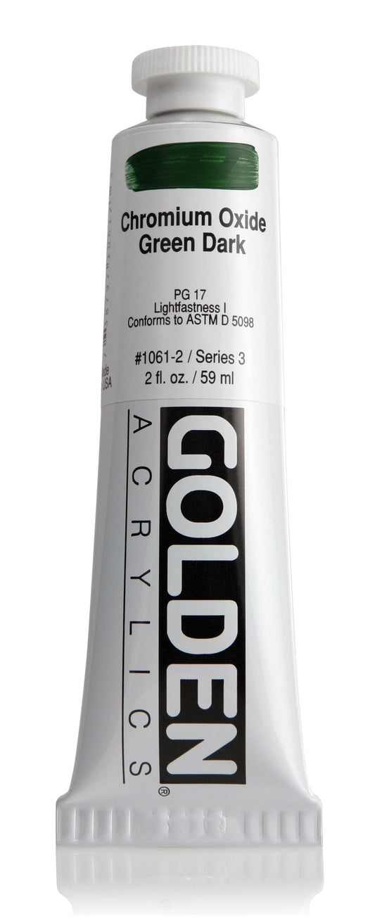Golden Heavy Body Acrylic 59ml Chromium Oxide Green Dark - theartshop.com.au