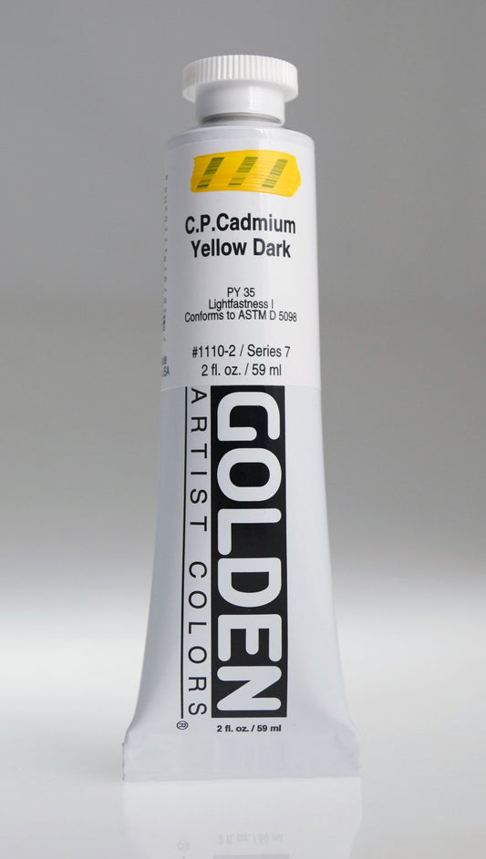 Golden Heavy Body Acrylic 59ml C.P. Cadmium Yellow Dark - theartshop.com.au
