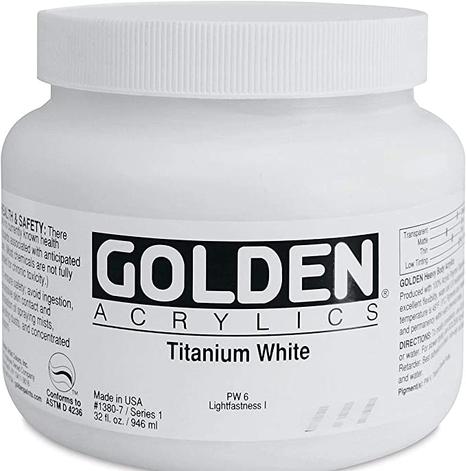 Golden Heavy Body Acrylic 946ml Titanium White - theartshop.com.au