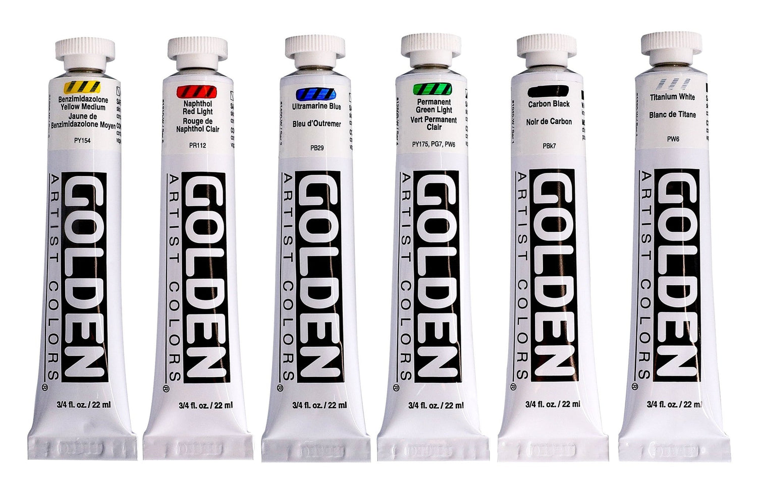 Golden Heavy Body Intro Set 6 x 22ml - theartshop.com.au