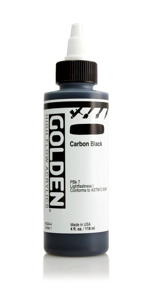 Golden Hi Flow Acrylic 118ml Carbon Black - theartshop.com.au