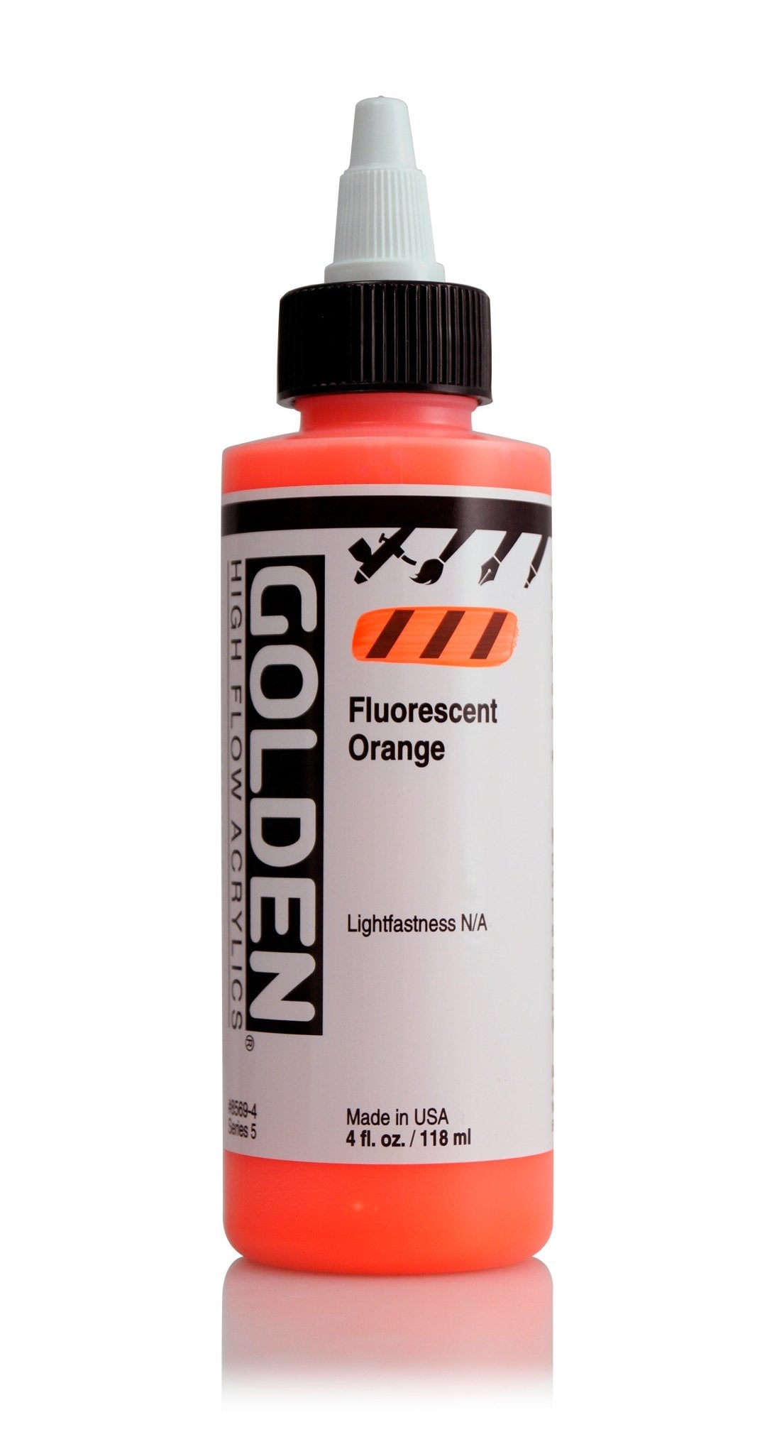 Golden Hi Flow Acrylic 118ml Fluorescent Orange - theartshop.com.au