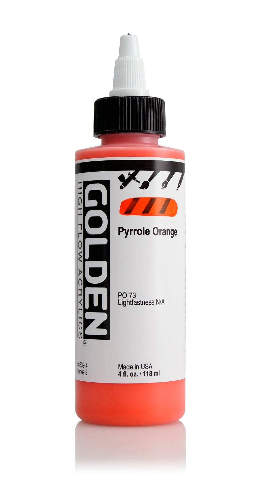 Golden Hi Flow Acrylic 118ml Pyrrole Orange - theartshop.com.au