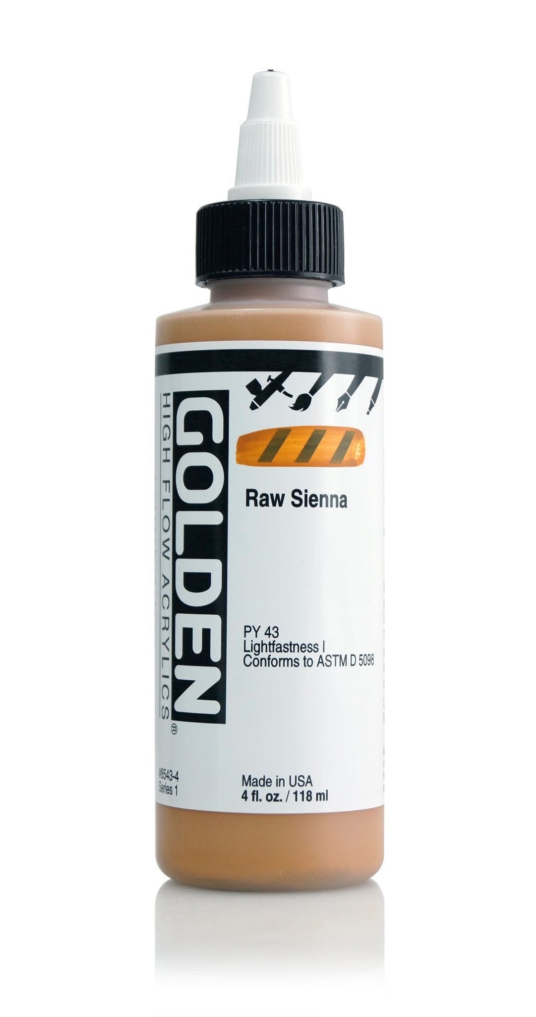 Golden Hi Flow Acrylic 118ml Raw Sienna - theartshop.com.au