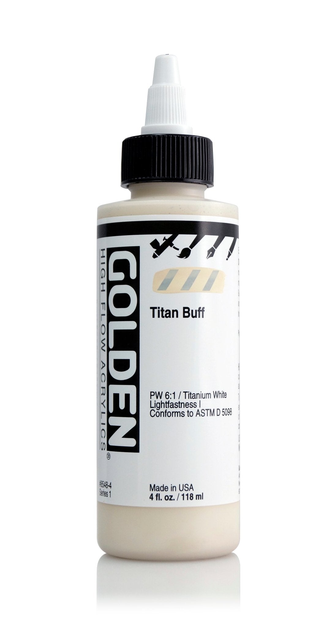 Golden Hi Flow Acrylic 118ml Titan Buff - theartshop.com.au