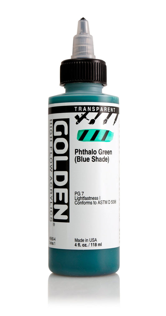 Golden Hi Flow Acrylic 118ml Transparent Phthalo Green Blue Shade - theartshop.com.au