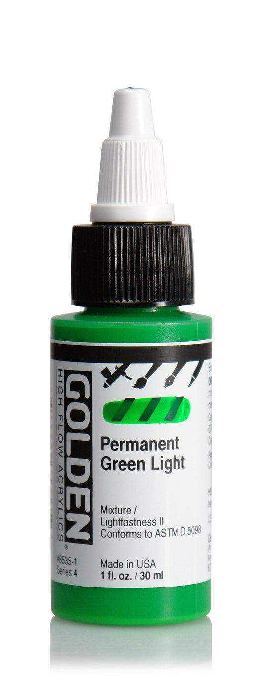 Golden Hi Flow Acrylic 30ml Permanent Green Light - theartshop.com.au
