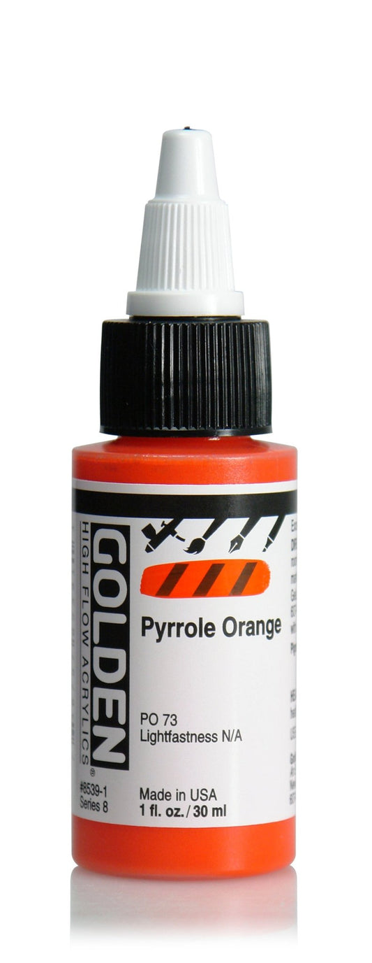 Golden Hi Flow Acrylic 30ml Pyrrole Orange - theartshop.com.au