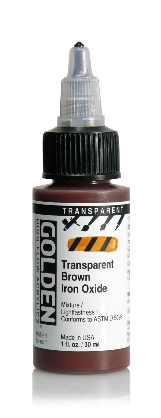 Golden Hi Flow Acrylic 30ml Transparent Brown Iron Oxide - theartshop.com.au