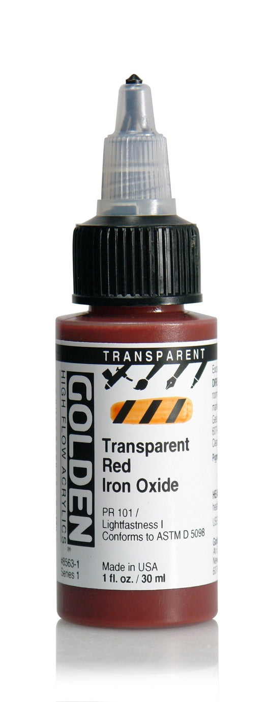 Golden Hi Flow Acrylic 30ml Transparent Red Iron Oxide - theartshop.com.au