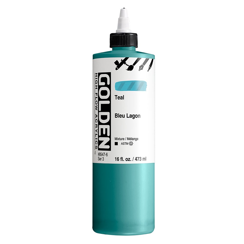 Golden Hi Flow Acrylic 473ml Teal - theartshop.com.au