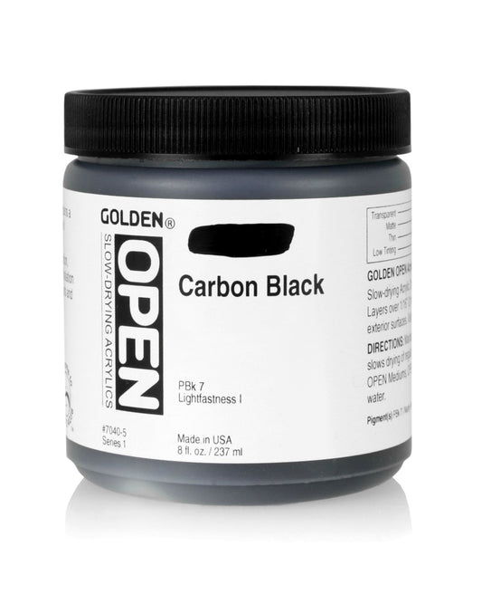 Golden Open Acrylics 237ml Carbon Black - theartshop.com.au