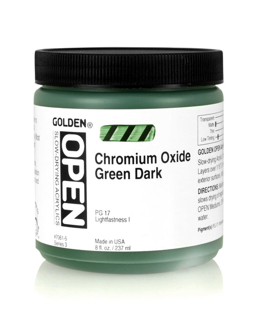 Golden Open Acrylics 237ml Chromium Green Oxide Dark - theartshop.com.au