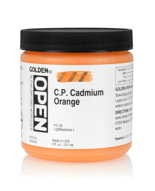 Golden Open Acrylics 237ml C.P. Cadmium Orangge - theartshop.com.au