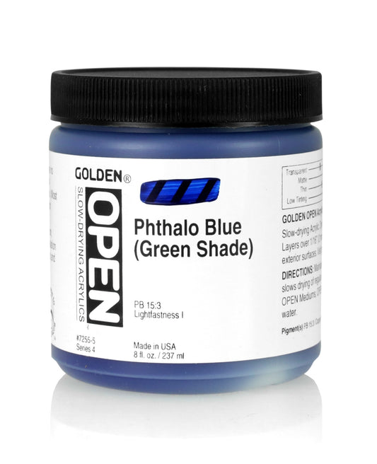 Golden Open Acrylics 237ml Phthalo Blue (Green Shade) - theartshop.com.au