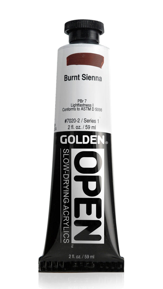 Golden Open Acrylics 59ml Burnt Sienna - theartshop.com.au