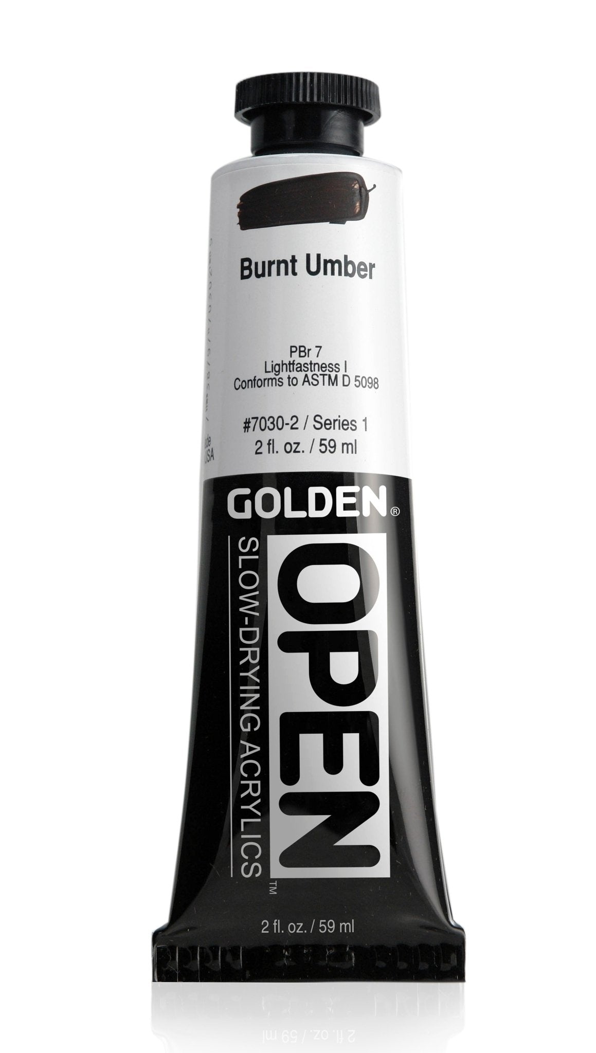 Golden Open Acrylics 59ml Burnt Umber - theartshop.com.au